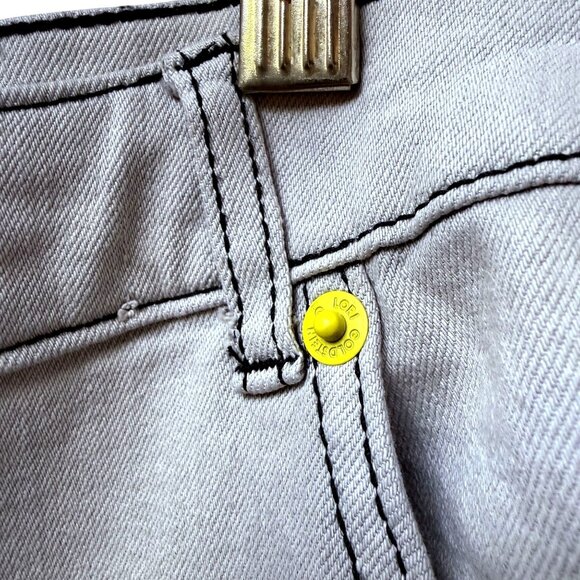 LOGO Lori Goldstein Smiley World Wide Leg Jeans Plus Size 28W Gray Tie Dye NWT - Picture 10 of 16